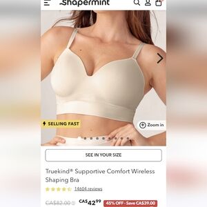 Shapermint Truekind White Wireless Shaping Bra